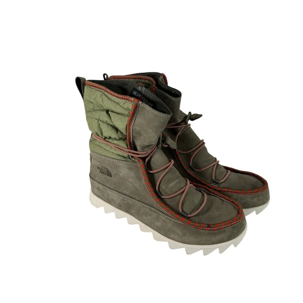 The‎ North Face ThermoBall Lace-Up Green Snow Boots Women's 7 No Box